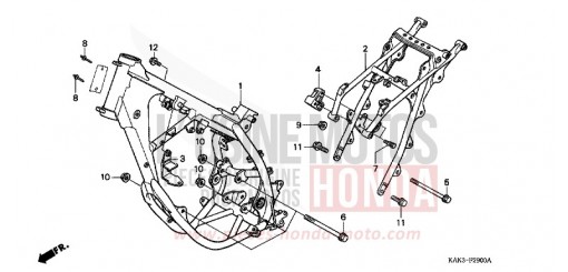 CARROSSERIE DE CHASSIS CRM125RM de 1991